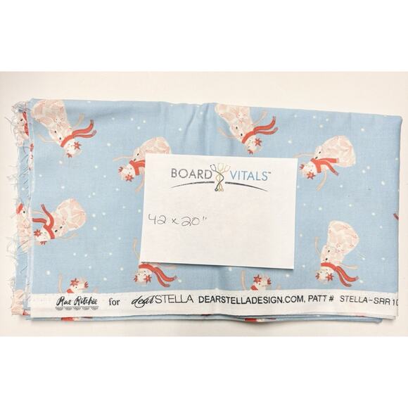 Vtg Dear Stella Snowman Cotton Fabric 42x20" Quilting Sewing Crafts Christmas - Picture 1 of 2